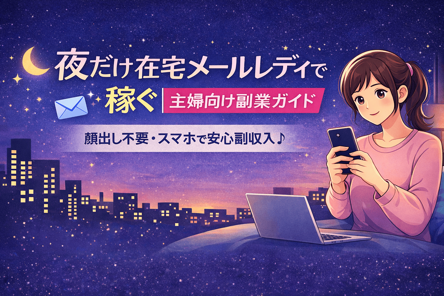 夜だけ在宅メールレディで稼ぐ｜主婦向け副業ガイド